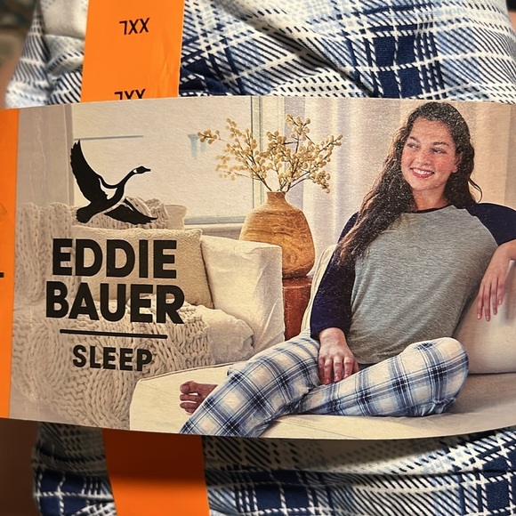 NWT Eddie Bauer Women's 2-piece Sleep Set Blue - Picture 5 of 5